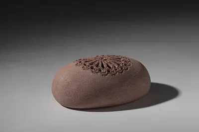 Raw clay with lace