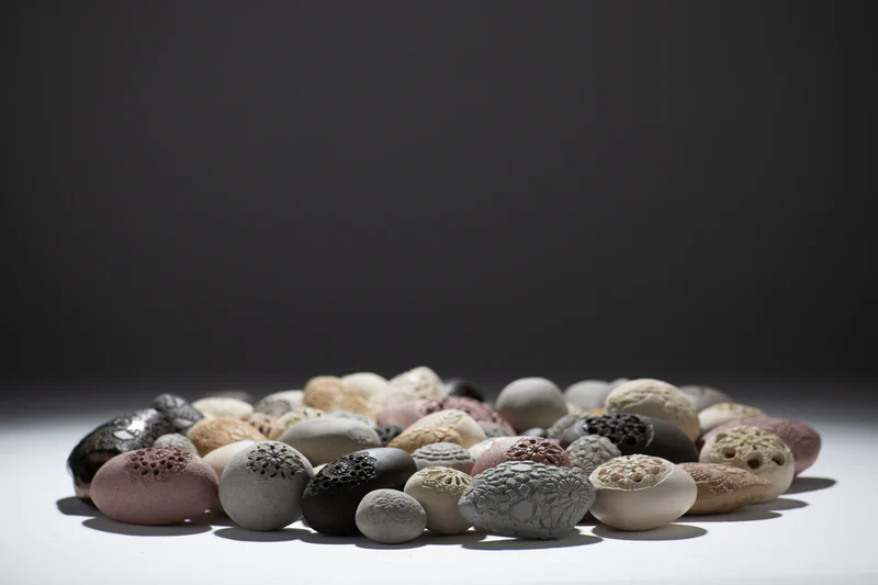 Pebble and lace: a meeting of nature, memory, and form